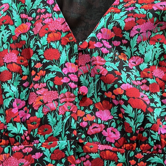 J.Crew Collection Drapey Puff-Sleeve Dress in Ratti Red Blooms - Picture 10 of 15